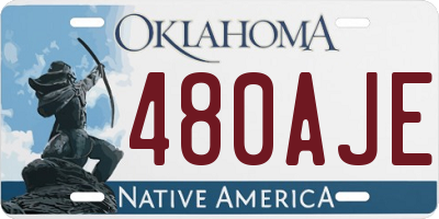 OK license plate 480AJE