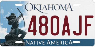 OK license plate 480AJF