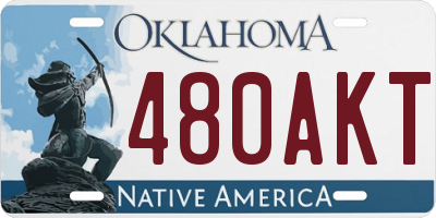 OK license plate 480AKT