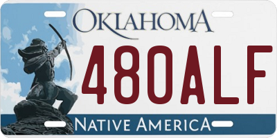 OK license plate 480ALF