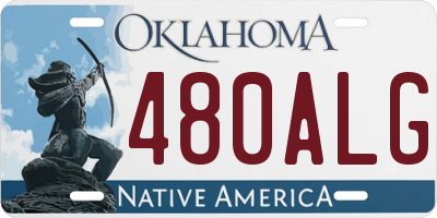 OK license plate 480ALG