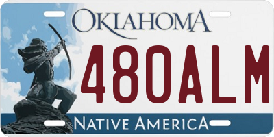 OK license plate 480ALM