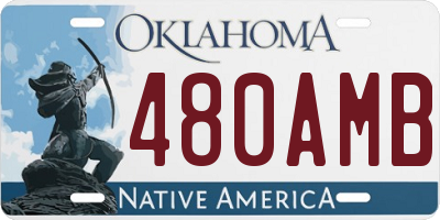 OK license plate 480AMB