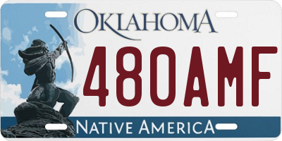 OK license plate 480AMF