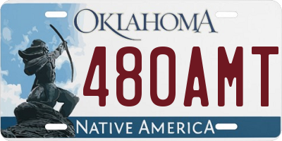 OK license plate 480AMT