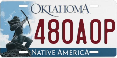 OK license plate 480AOP