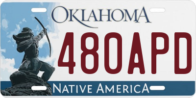 OK license plate 480APD