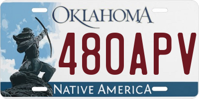 OK license plate 480APV