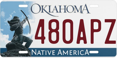 OK license plate 480APZ