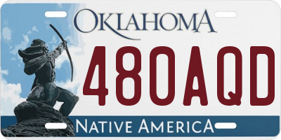 OK license plate 480AQD