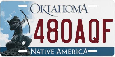 OK license plate 480AQF