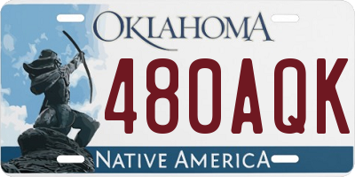 OK license plate 480AQK