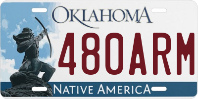 OK license plate 480ARM