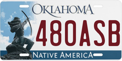 OK license plate 480ASB