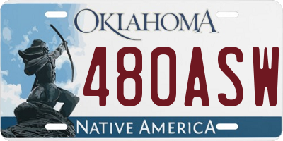 OK license plate 480ASW