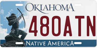 OK license plate 480ATN