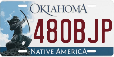 OK license plate 480BJP