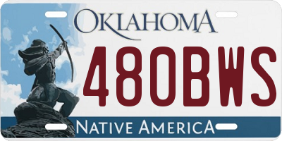 OK license plate 480BWS