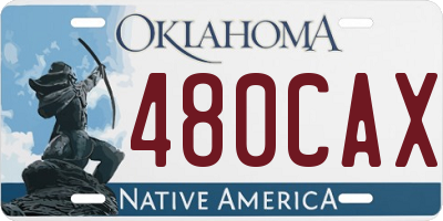 OK license plate 480CAX