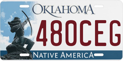 OK license plate 480CEG