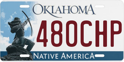 OK license plate 480CHP
