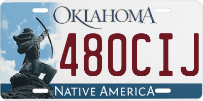 OK license plate 480CIJ