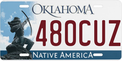 OK license plate 480CUZ