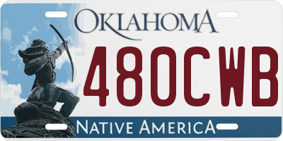 OK license plate 480CWB