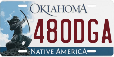 OK license plate 480DGA