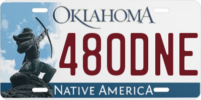 OK license plate 480DNE