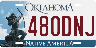 OK license plate 480DNJ