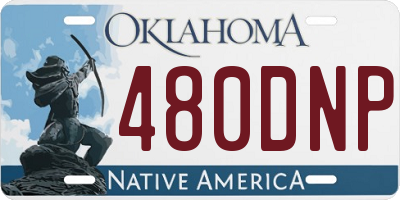OK license plate 480DNP