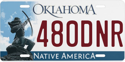 OK license plate 480DNR