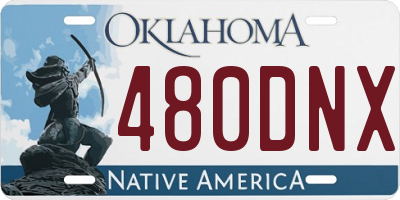 OK license plate 480DNX