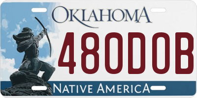OK license plate 480DOB