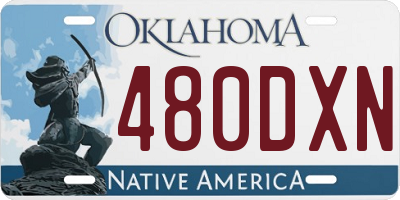 OK license plate 480DXN