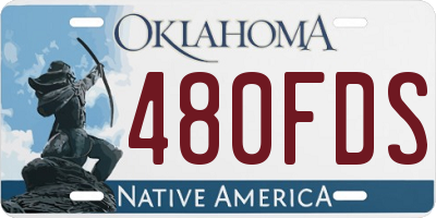 OK license plate 480FDS