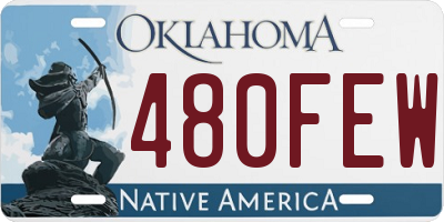 OK license plate 480FEW