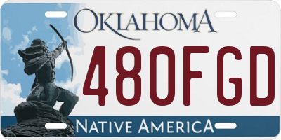 OK license plate 480FGD