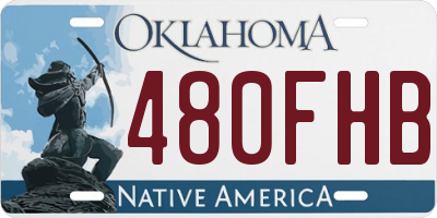 OK license plate 480FHB