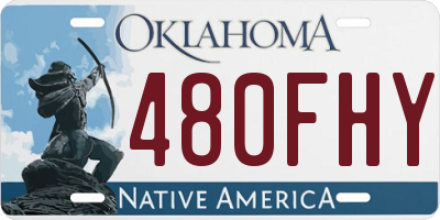 OK license plate 480FHY