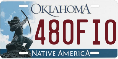 OK license plate 480FIO