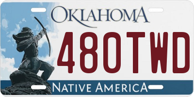 OK license plate 480TWD