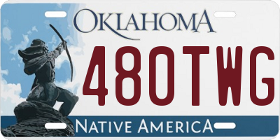 OK license plate 480TWG