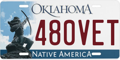 OK license plate 480VET