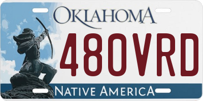 OK license plate 480VRD
