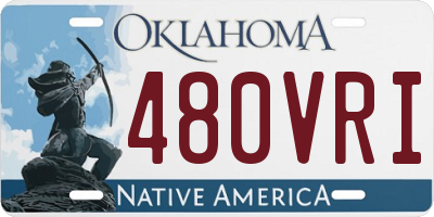 OK license plate 480VRI