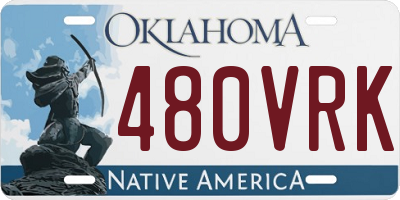 OK license plate 480VRK