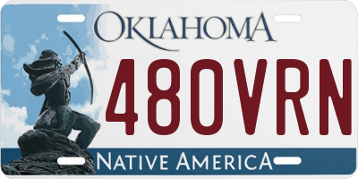 OK license plate 480VRN