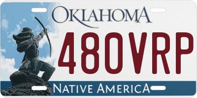 OK license plate 480VRP